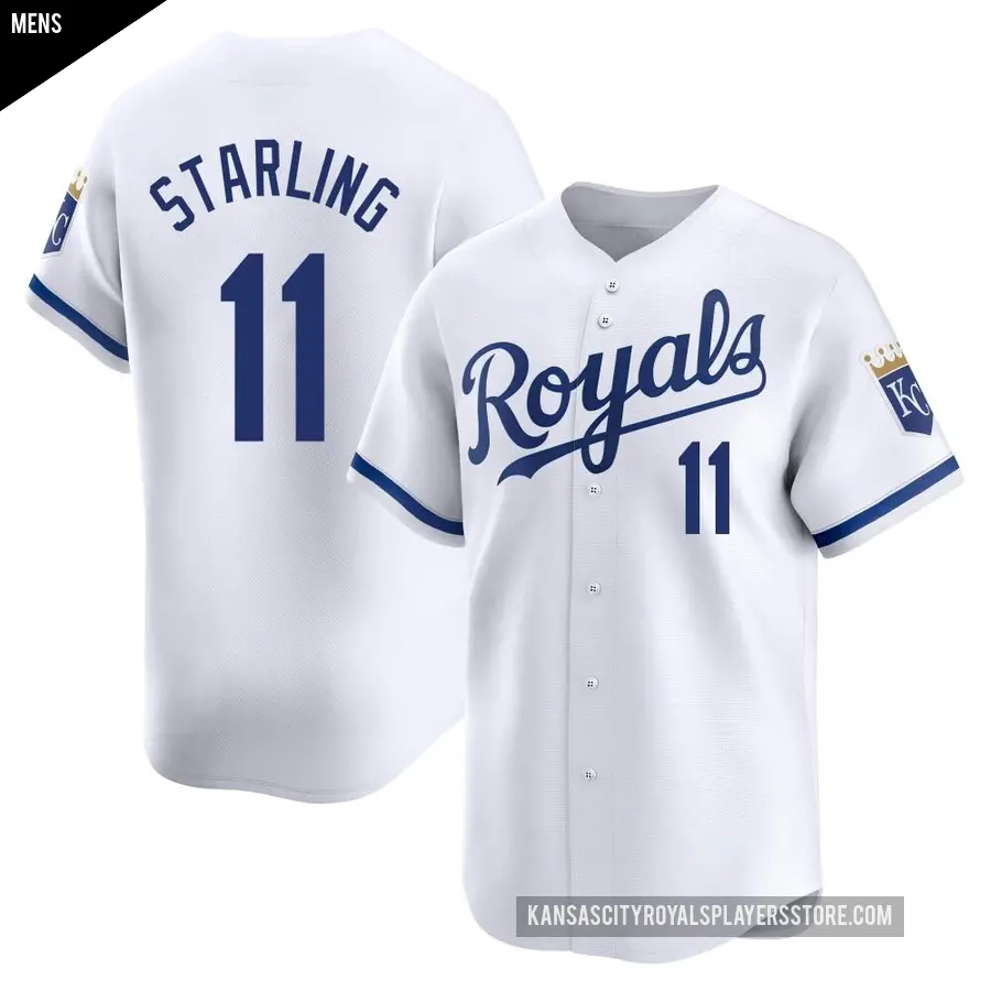Men's Kansas City Royals ＃11 Bubba Starling Limited White Home Jersey