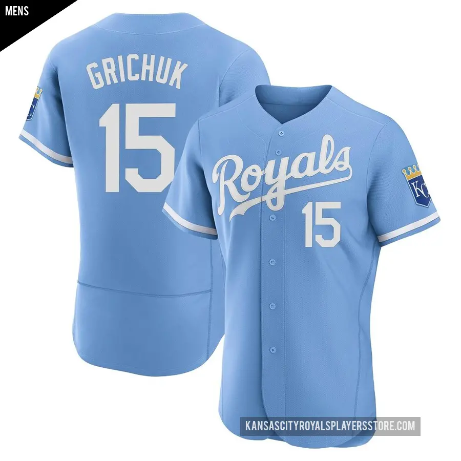 Men's Kansas City Royals ＃15 Randal Grichuk Authentic Light Blue 2022 Alternate Jersey