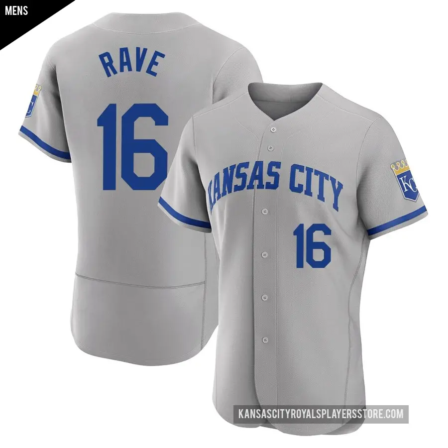 Men's Kansas City Royals ＃16 John Rave Authentic Gray 2022 Road Jersey