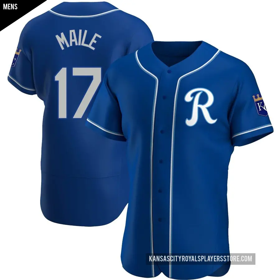 Men's Kansas City Royals ＃17 Luke Maile Authentic Royal Alternate Jersey
