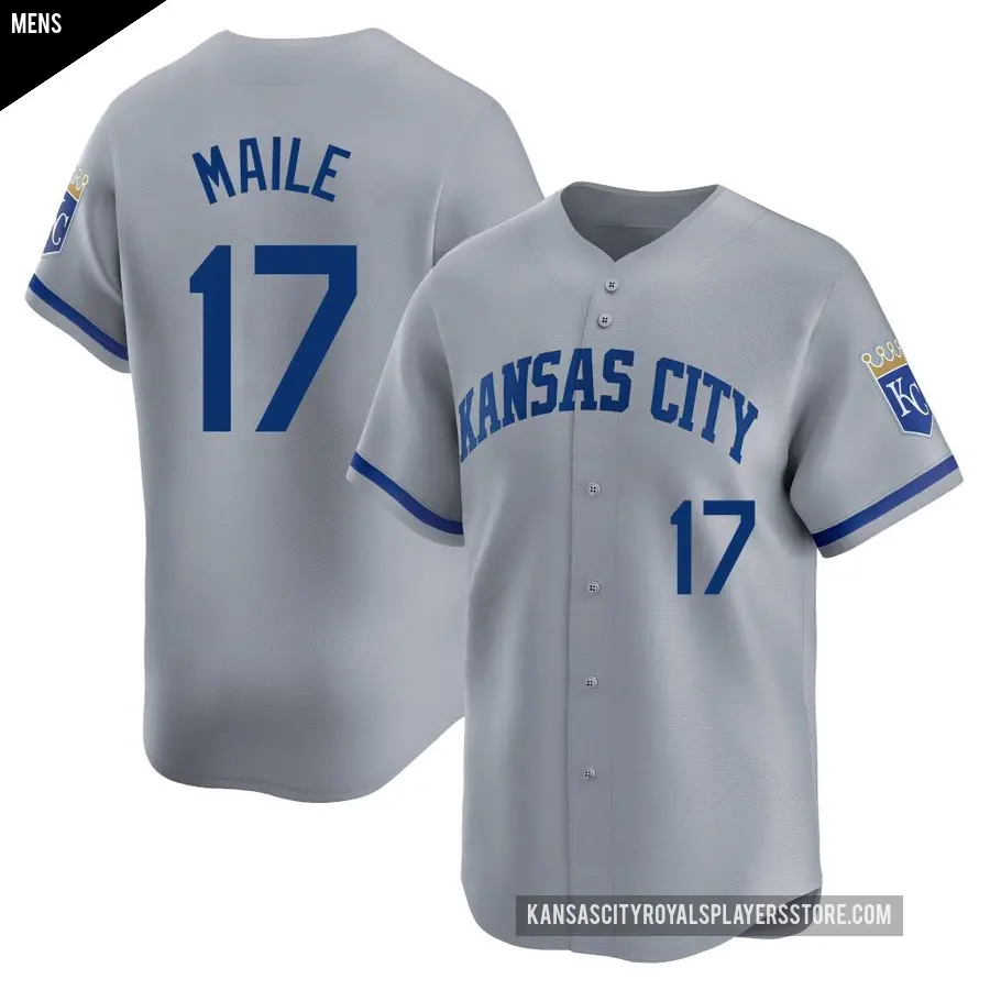 Men's Kansas City Royals ＃17 Luke Maile Limited Gray Away Jersey