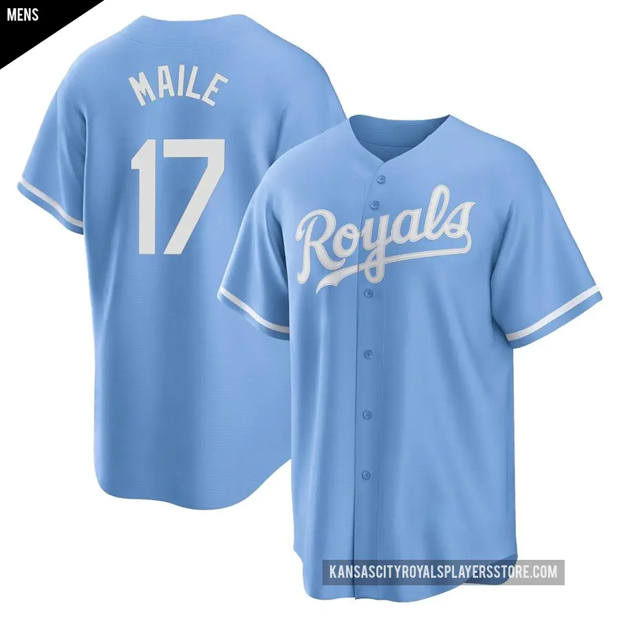 Men's Kansas City Royals ＃17 Luke Maile Replica Light Blue 2022 Alternate Jersey