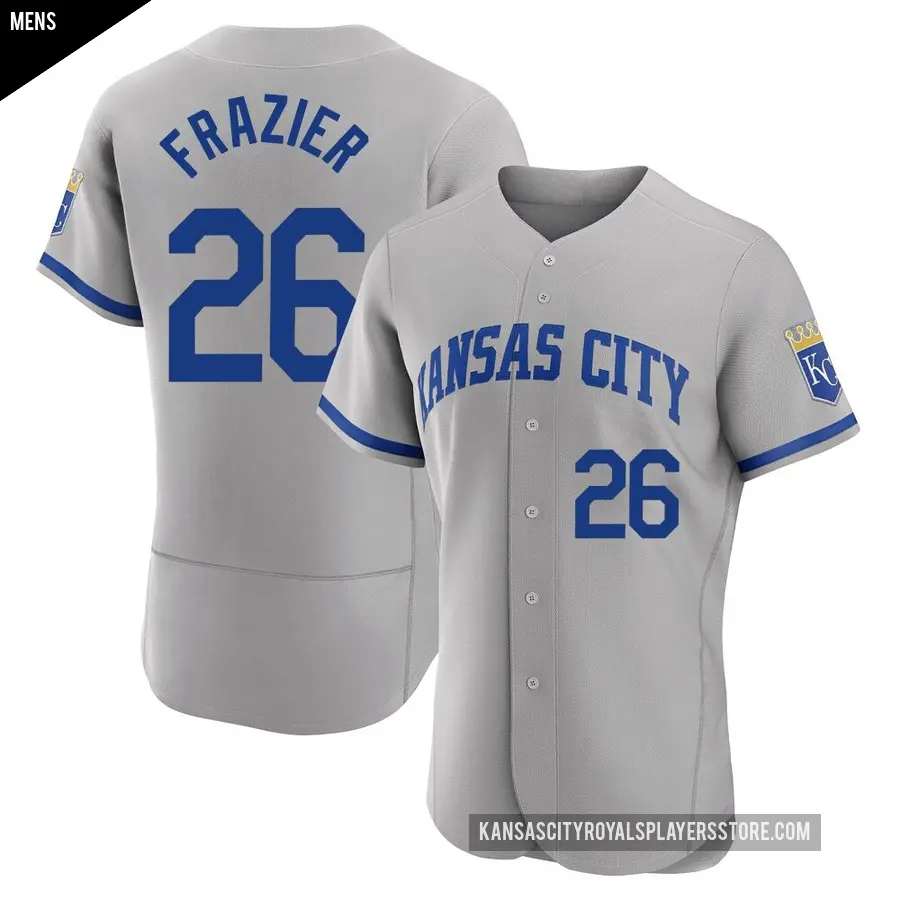 Men's Kansas City Royals ＃26 Adam Frazier Authentic Gray 2022 Road Jersey