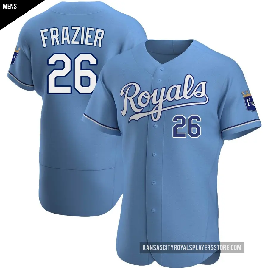 Men's Kansas City Royals ＃26 Adam Frazier Authentic Light Blue Alternate Jersey