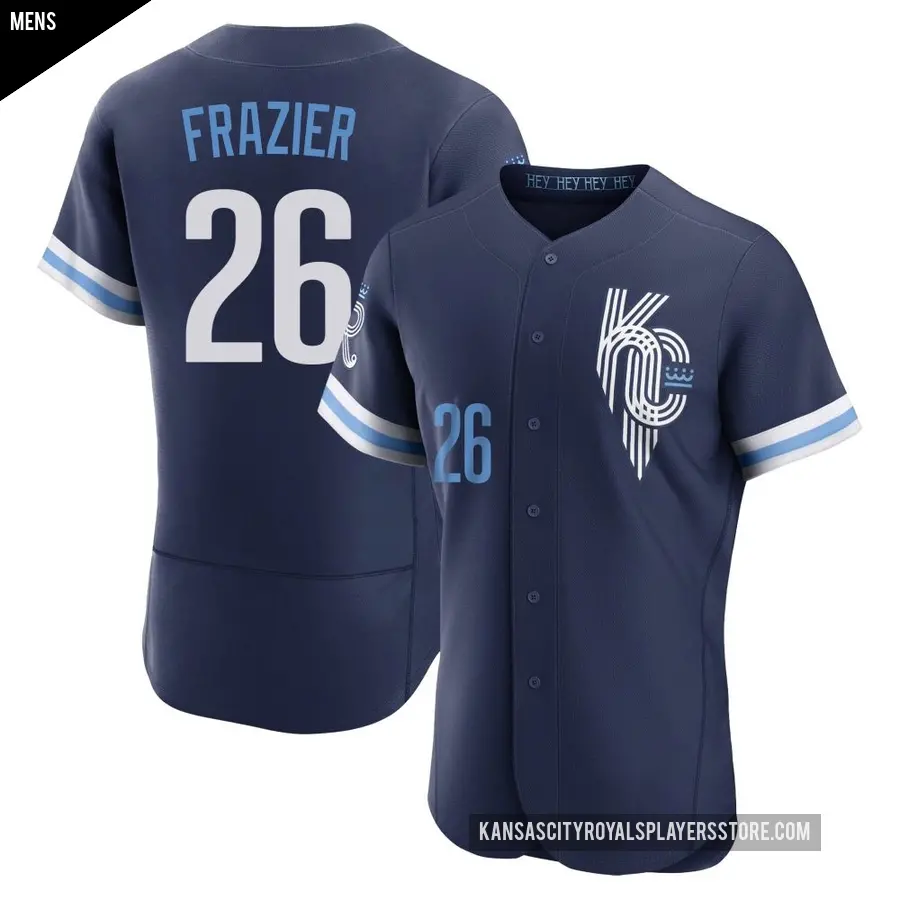 Men's Kansas City Royals ＃26 Adam Frazier Authentic Navy 2022 City Connect Jersey