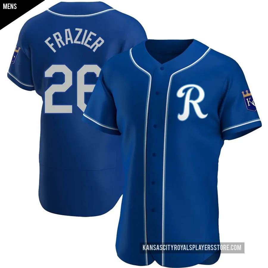 Men's Kansas City Royals ＃26 Adam Frazier Authentic Royal Alternate Jersey