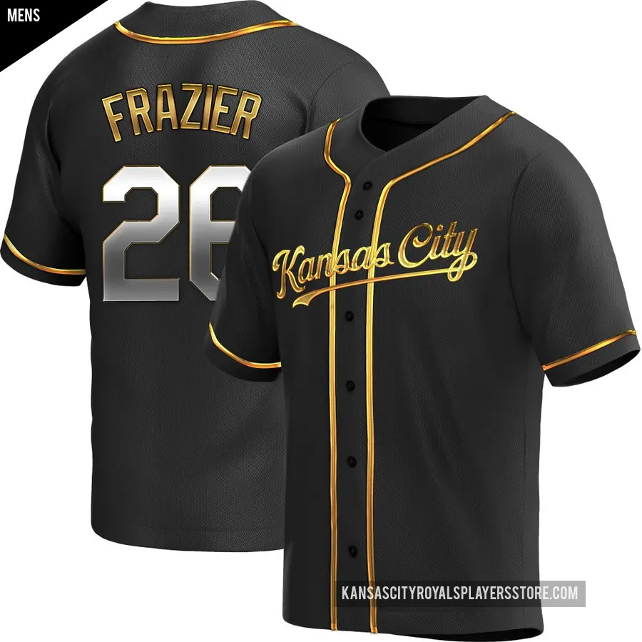 Men's Kansas City Royals ＃26 Adam Frazier Replica Gold Black en Alternate Jersey