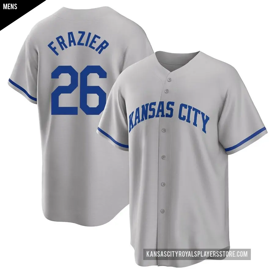 Men's Kansas City Royals ＃26 Adam Frazier Replica Gray 2022 Road Jersey