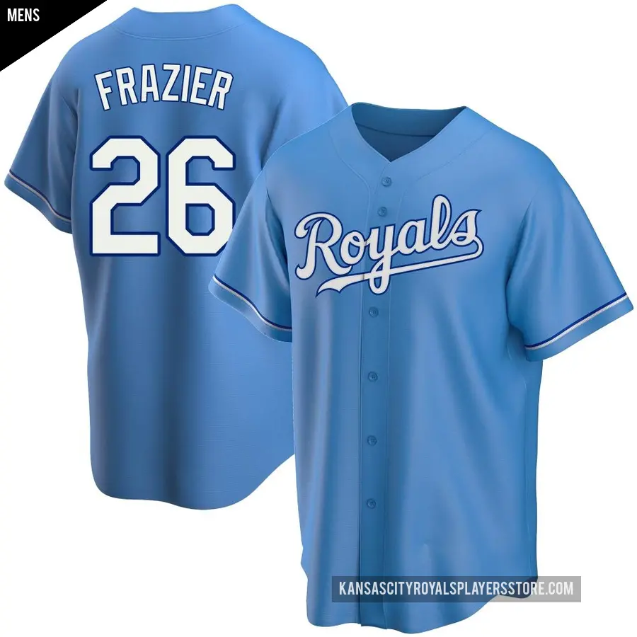 Men's Kansas City Royals ＃26 Adam Frazier Replica Light Blue Alternate Jersey