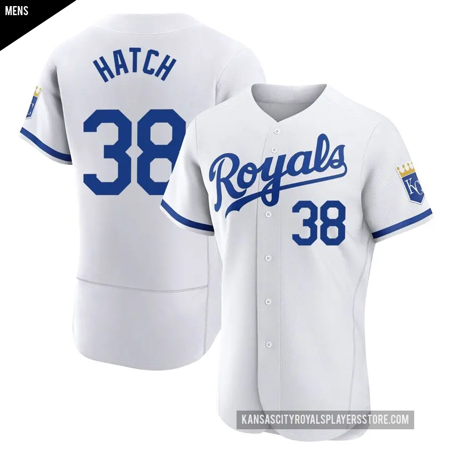 Men's Kansas City Royals ＃38 Thomas Hatch Authentic White 2022 Home Jersey