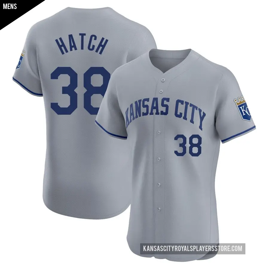 Men's Kansas City Royals ＃38 Thomas Hatch Elite Gray Road Jersey