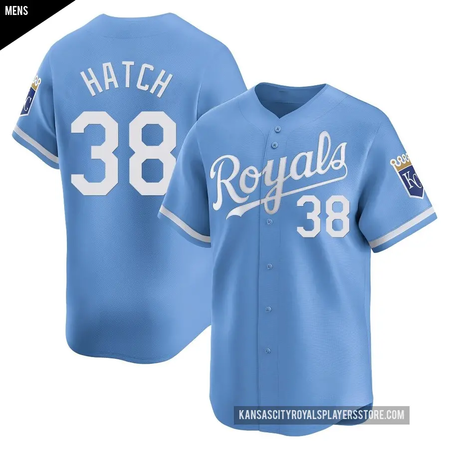Men's Kansas City Royals ＃38 Thomas Hatch Limited Light Blue Alternate Jersey