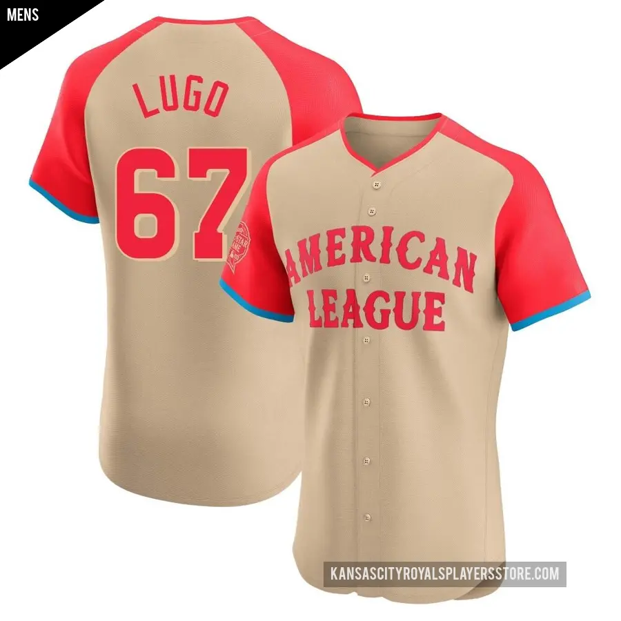 Men's Kansas City Royals ＃67 Seth Lugo Elite Cream American League 2024 All-Star Game Jersey