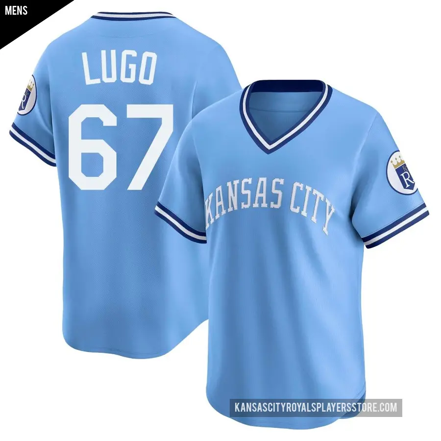 Men's Kansas City Royals ＃67 Seth Lugo Limited Light Blue Throwback Cooperstown Collection Jersey