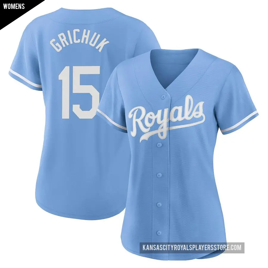 Women's Kansas City Royals ＃15 Randal Grichuk Replica Light Blue 2022 Alternate Jersey