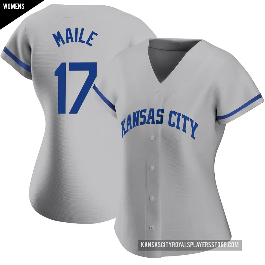 Women's Kansas City Royals ＃17 Luke Maile Authentic Gray 2022 Road Jersey