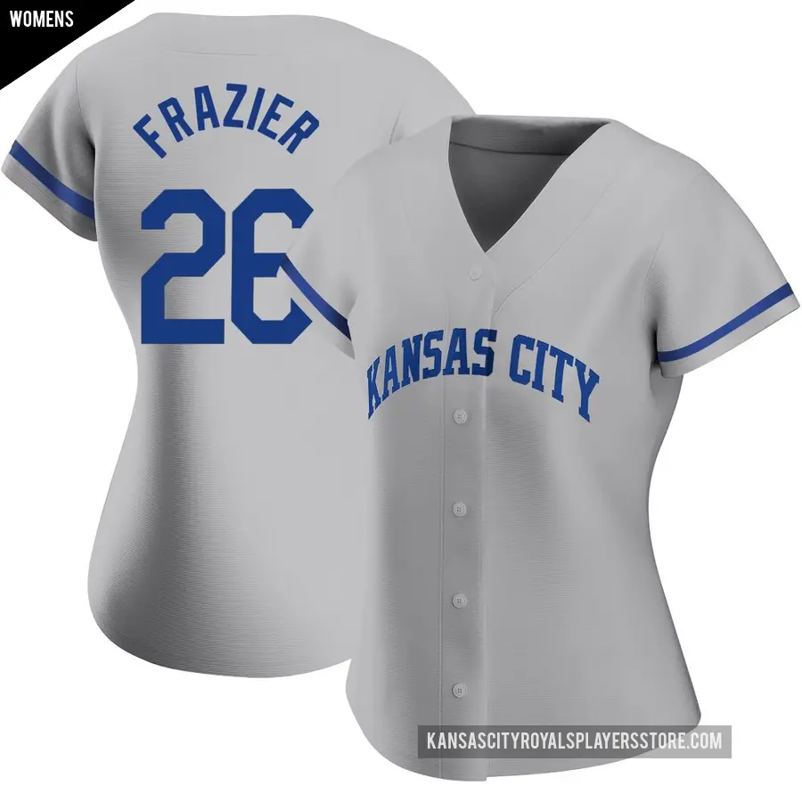 Women's Kansas City Royals ＃26 Adam Frazier Replica Gray 2022 Road Jersey