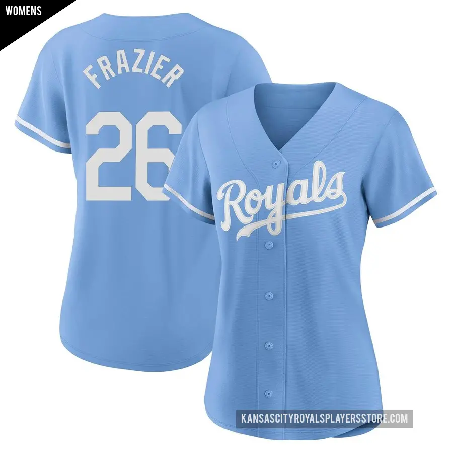 Women's Kansas City Royals ＃26 Adam Frazier Replica Light Blue 2022 Alternate Jersey