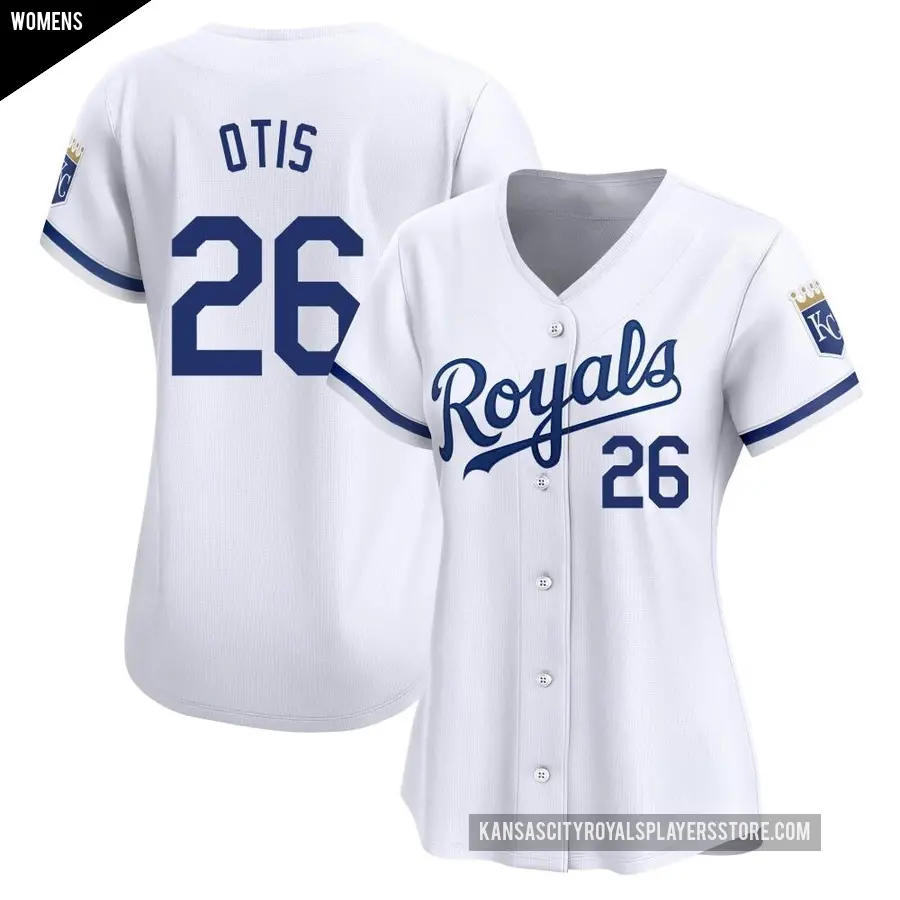 Women's Kansas City Royals ＃26 Amos Otis Limited White Home Jersey