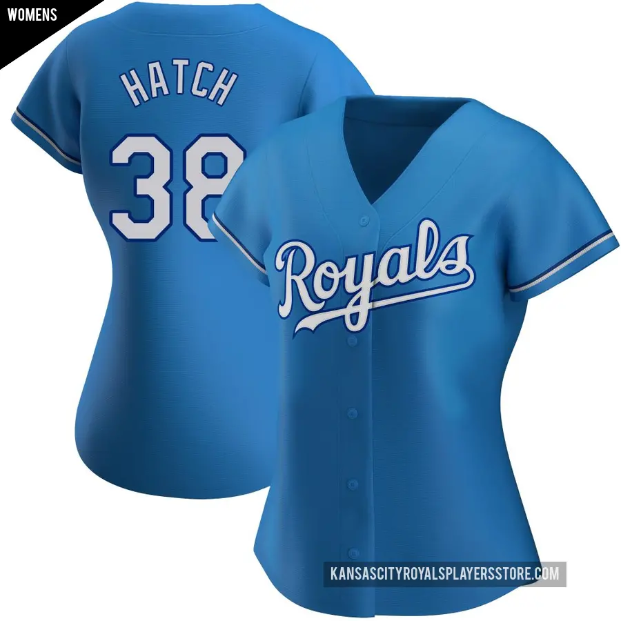 Women's Kansas City Royals ＃38 Thomas Hatch Replica Light Blue Alternate Jersey