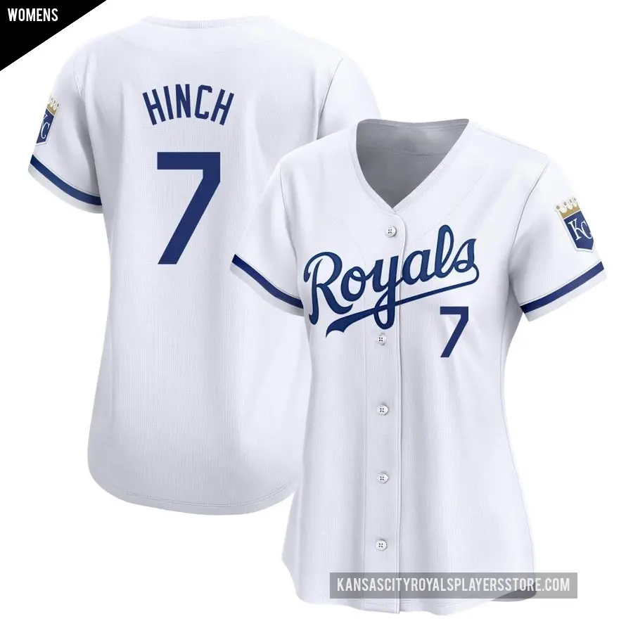 Women's Kansas City Royals ＃7 A.j. Hinch Limited White Home Jersey