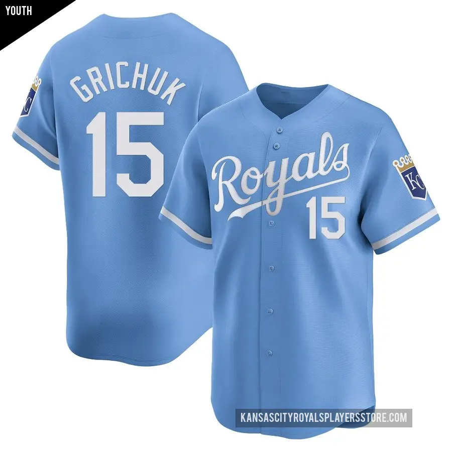 Youth Kansas City Royals ＃15 Randal Grichuk Limited Light Blue Alternate Jersey