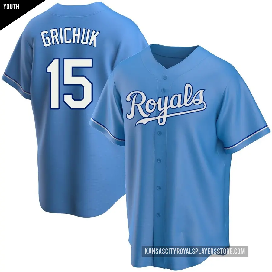 Youth Kansas City Royals ＃15 Randal Grichuk Replica Light Blue Alternate Jersey