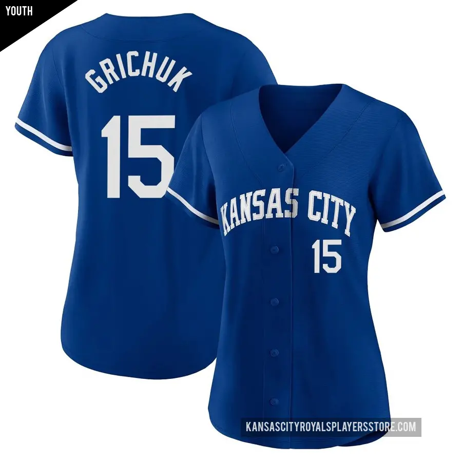Youth Kansas City Royals ＃15 Randal Grichuk Replica Royal 2022 Alternate Jersey
