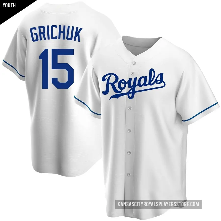 Youth Kansas City Royals ＃15 Randal Grichuk Replica White Home Jersey