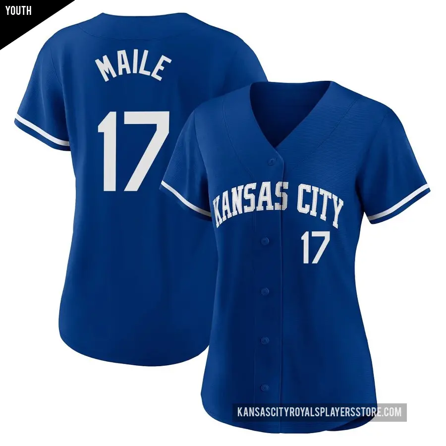 Youth Kansas City Royals ＃17 Luke Maile Replica Royal 2022 Alternate Jersey
