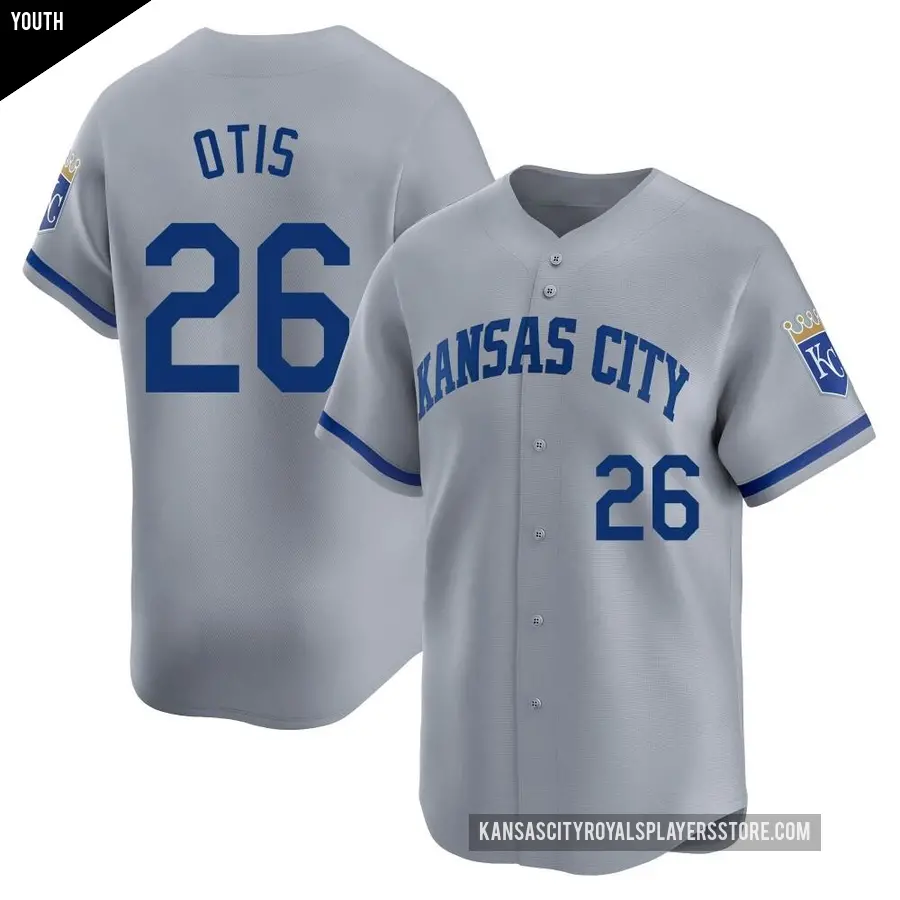 Youth Kansas City Royals ＃26 Amos Otis Limited Gray Away Jersey