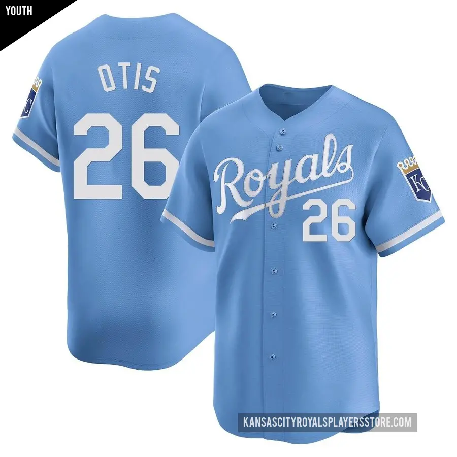Youth Kansas City Royals ＃26 Amos Otis Limited Light Blue Alternate Jersey
