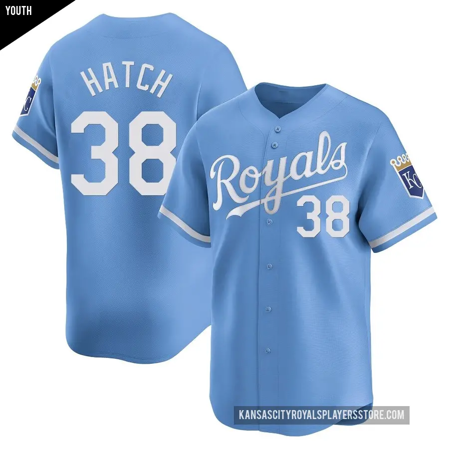 Youth Kansas City Royals ＃38 Thomas Hatch Limited Light Blue Alternate Jersey
